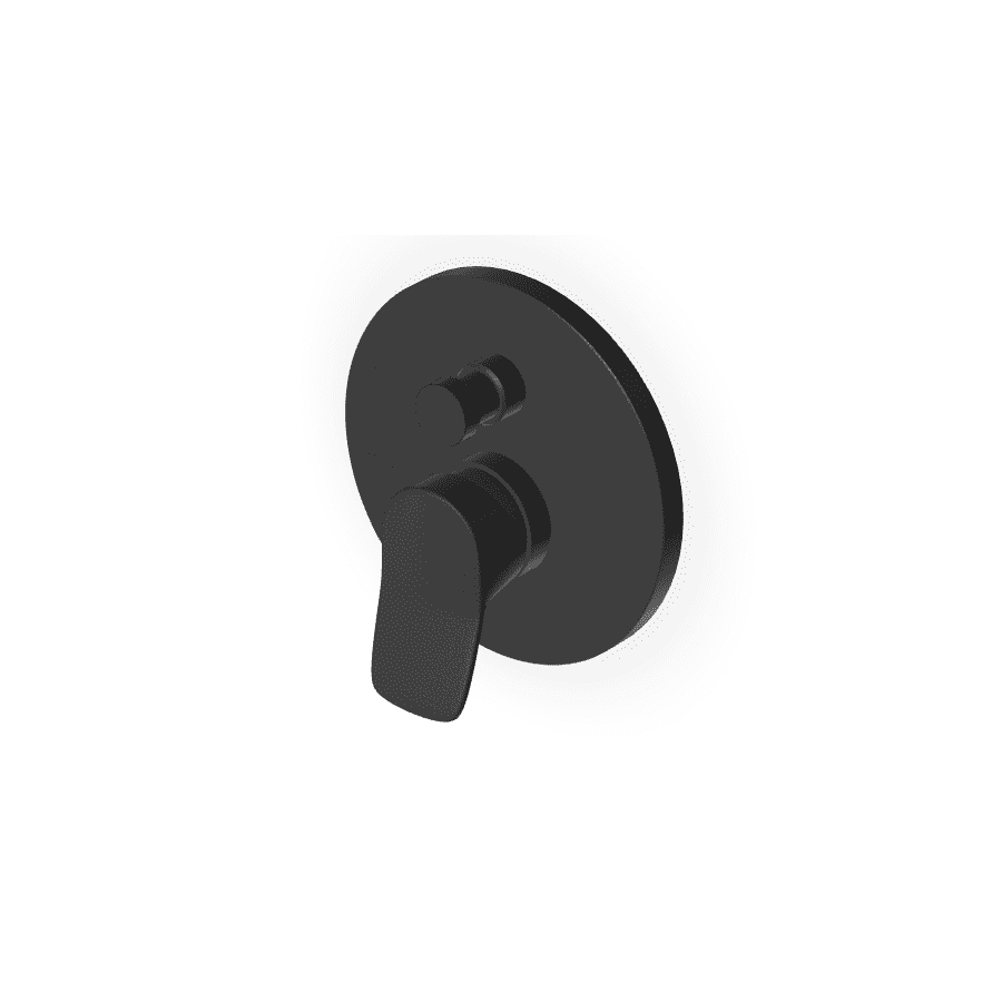 BRIM; ugradna miješalica za tuš fi 14 cm s prebacivačem, crna mat