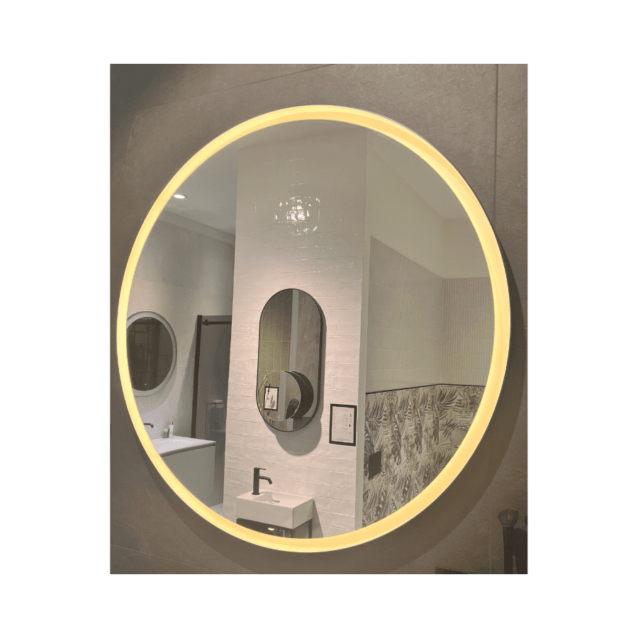 SP.FR1000.R1 ogledalo; fi 100 cm s integr. LED rasvjetom, touch prekidač; crna mat; iz izložbe Split