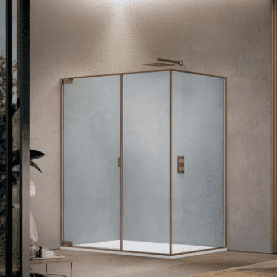 KOMPLET PYXIS tuš vrata 118-119x200 prozirno staklo, brushed bronze profil