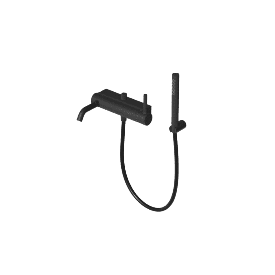 PAN; miješalica za kadu s uskom tuš slušalicom,držačem i crijevom; crna mat