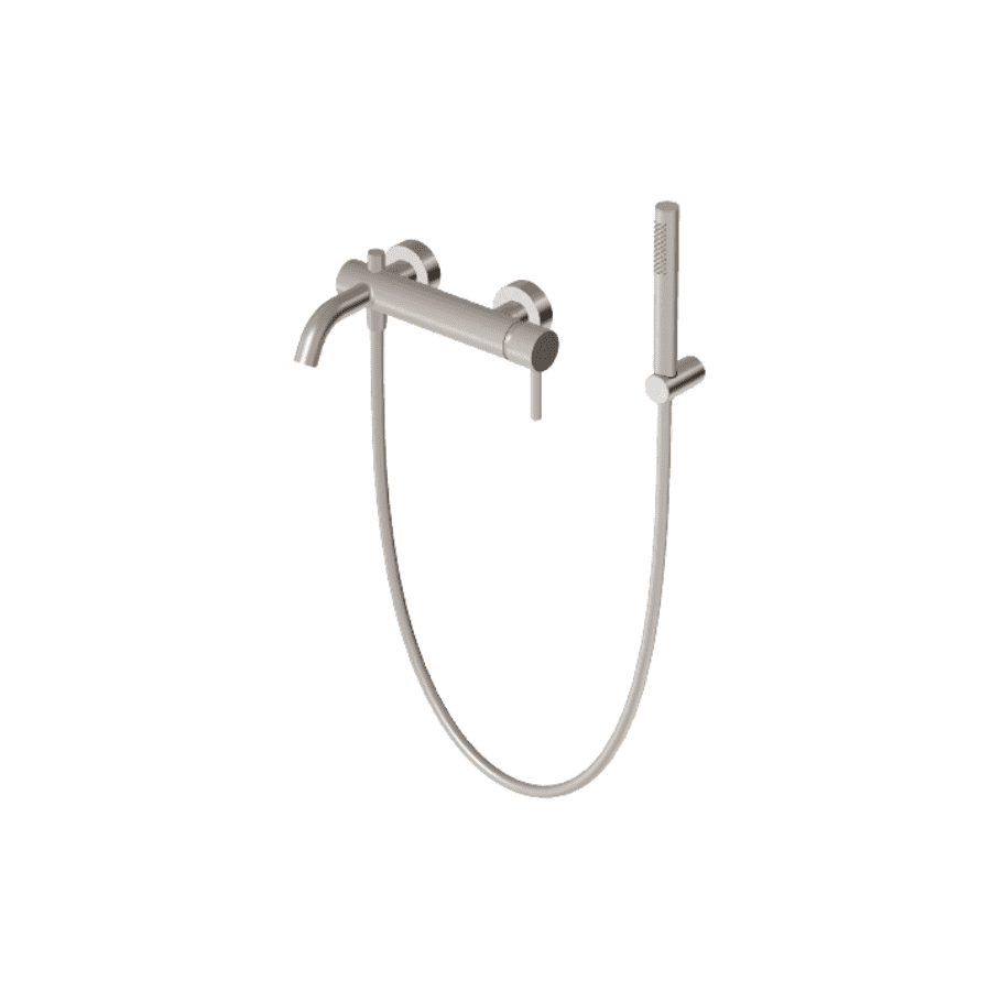 PAN S; miješalica za kadu sa slušalicom, držačem i crijevom; brushed nickel