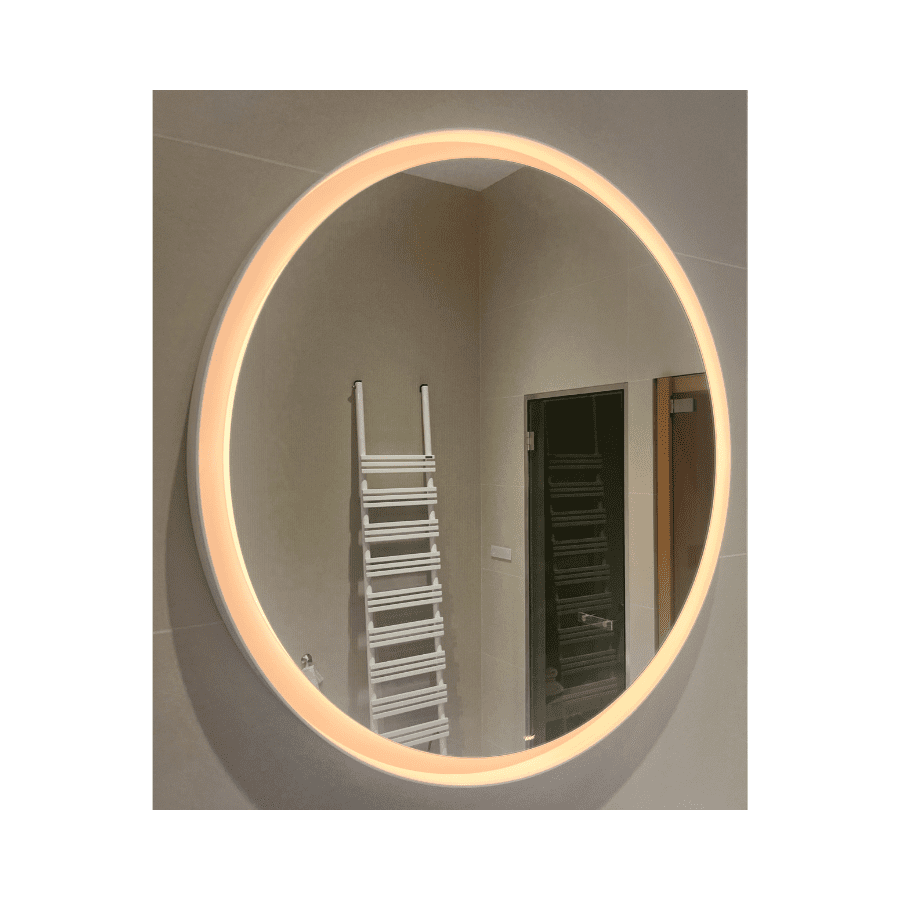 SP.FR750.R1 ogledalo; fi 75 cm s int. LED rasvjetom, touch prekidač; bijela mat; iz izložbe Zagreb