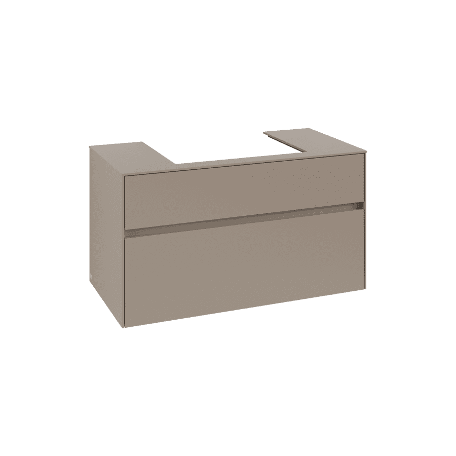 COLLARO; postolje s dvije ladice s rasvjetom 100x54,8x50 cm; taupe