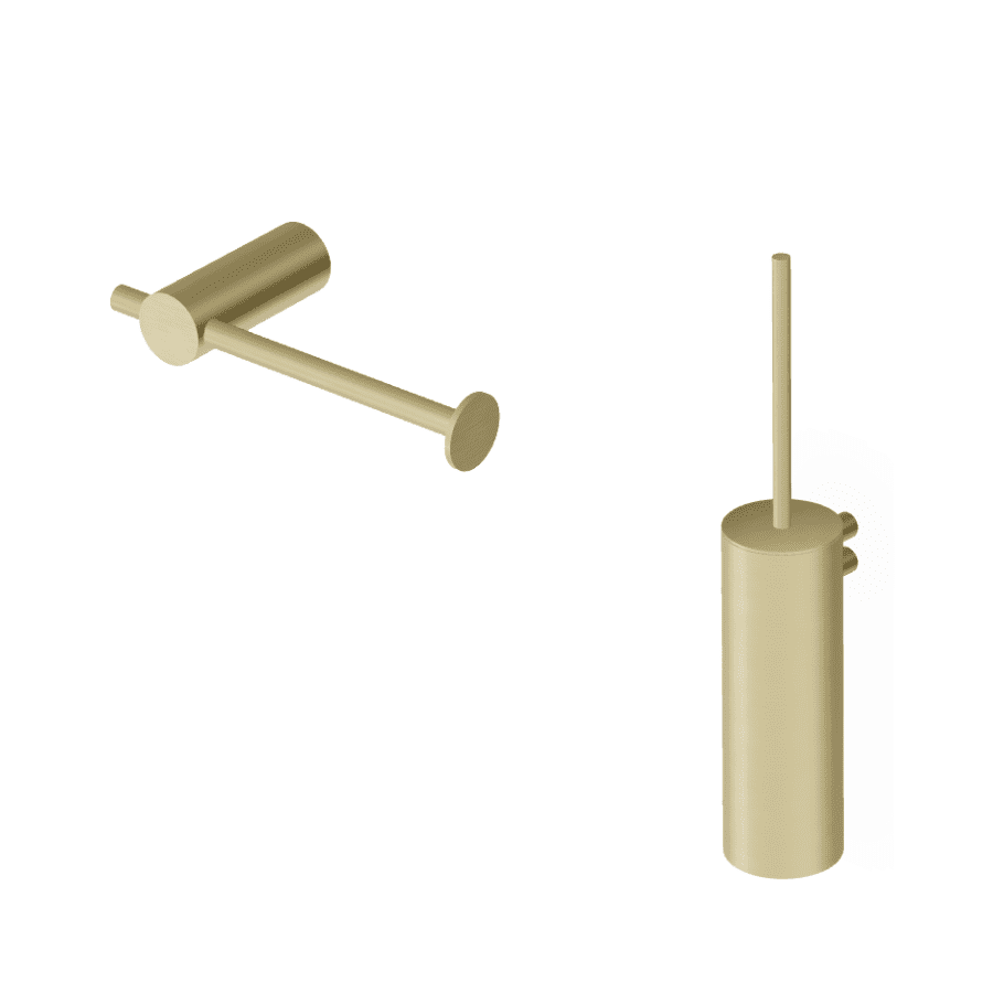 KOMPLET HELM; držač wc papira i zidna wc četka; brushed british gold