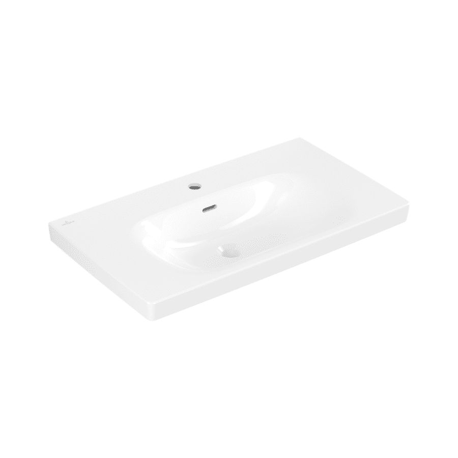 SKYLA; umivaonik 80x46 cm, s rupom za miješalicu, s preljevom; white alpin