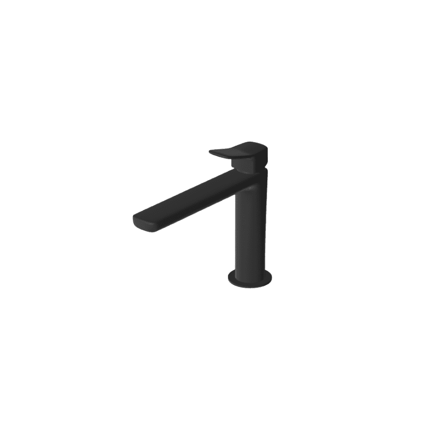 BRIM; visoka miješalica za umivaonik; bez podizača 18,4 cm, pro. 17,5 cm; crna mat; iz izložbe